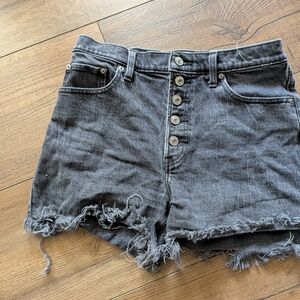 Abercrombie & Fitch Charcoal Frayed Hem Women's Shorts
